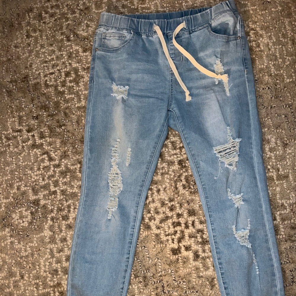 American Bazi, draw string, skinny ankle pants.